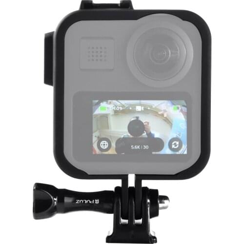 PULUZ ABS Plastic Shockproof Side Frame Mount Protective Case with Base & Long Screw for GoPro Max