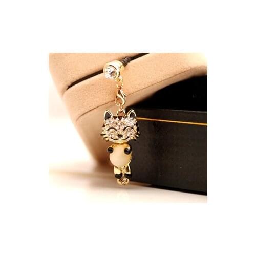 Smiling Tiger With Opal 3.5mm Earphone Plug Anti-dust Hole Dustproof Plug Universal Mobile Phone Earphone Dust Plug