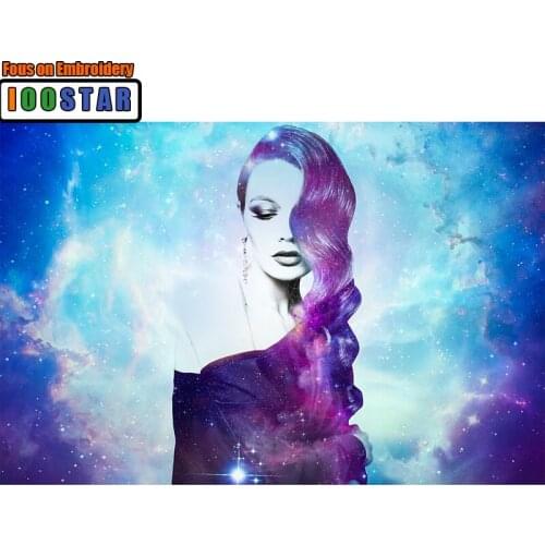 Needlework Diy Diamond Painting Cross Stitch "Galaxy Woman" Painting Diamond Embroidery Square Diamond Mosaic Pictures Stickers