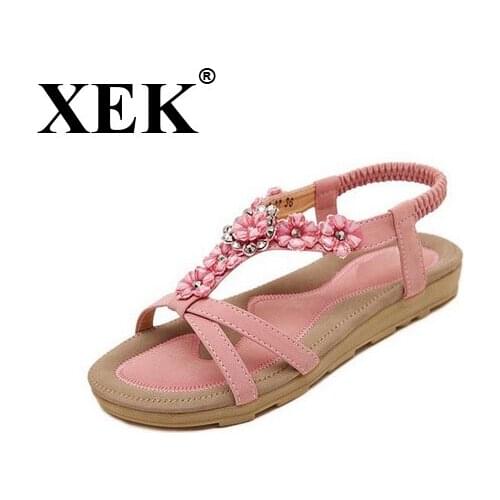 XEK 2018 Women Shoes Comfort Sandals Summer Fashion Flip Flops High Quality Flat Sandals Gladiator Sandalias WFQ20