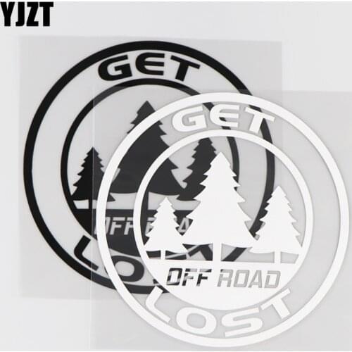 YJZT 14.2×14.2CM OFF ROAD GET LOST Creative Word Pattern Car Sticker Vinyl Decal Black/Silver 4C-0249