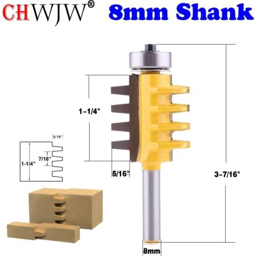 1PC 8mm Shank Rail and Stile Finger Joint Glue Router Bit Cone Tenon Woodwork Cutter Power Tools