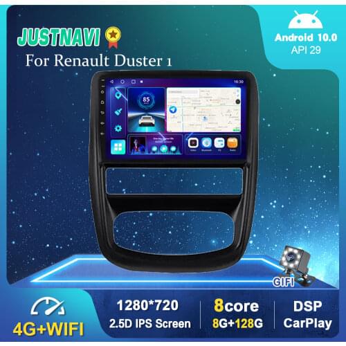 1280*720P Android 10.0 Car Radio Player For Renault Duster 1 2010-2014 2015 Navigation GPS WIFI Carplay Stereo Auto 6G 128G 9"