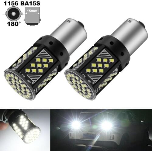 2pcs Car Turn Signal Reverse Lights 23W 1156 BA15S LED 70SMD 2016 Chip Bulb White COB LED Light Bulbs