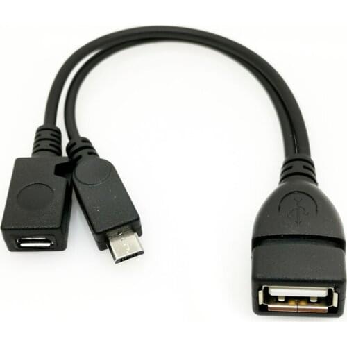 2 In 1 OTG Micro USB Host Power Y Splitter USB Adapter to Micro 5 Pin Male Female for Andriod Phone Cable -Shopping