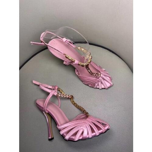 2020 fashion women pink high heels fretwork pumps party shoes point toe cuts out pumps dress shoes design heeled