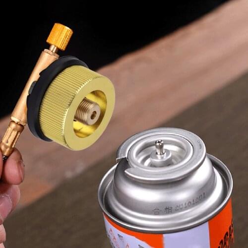 Portable Camping Stove Adapter Aluminum Alloy Hiking Picnic Gas Tank Adapter Stoves Connector Conversion Head Camp Cooking Tool