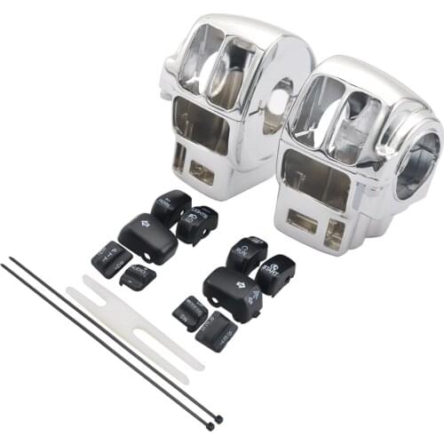 Motorcycle Aluminum Switch Housing Cover + 10 Switch caps For Harley Touring 1996-2013 FLHTCU FLHTK FLTR FLTRU