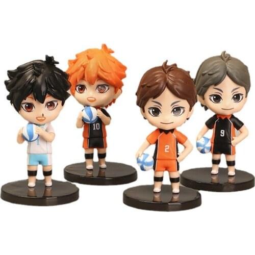 4pcs/set Haikyuu Anime Figure Shoyo Hinata Tobio Kageyama Kenma Tooru Action Figure Toys Cospaly Fans Gift