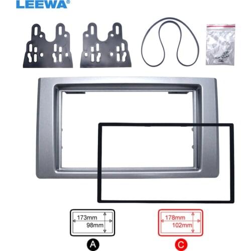 LEEWA Car 2DIN CD DVD Radio Fascia Frame for Iveco 2009+ Dash Mount Kit Adapter Trim Dashboard Panel #5265