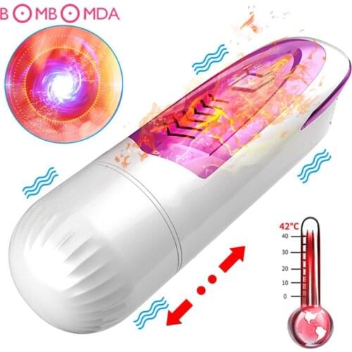Electric Automatic Telescopic Rotation Male Masturbator Penis Delay Trainer Vibrator Oral Blowjob Artificial Vaginal Sex Machine