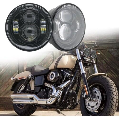 For Dyna Bob Black 4.65 inch Motor Style Head Lights For FXDF Dyna Fatbob Led Motor Projector