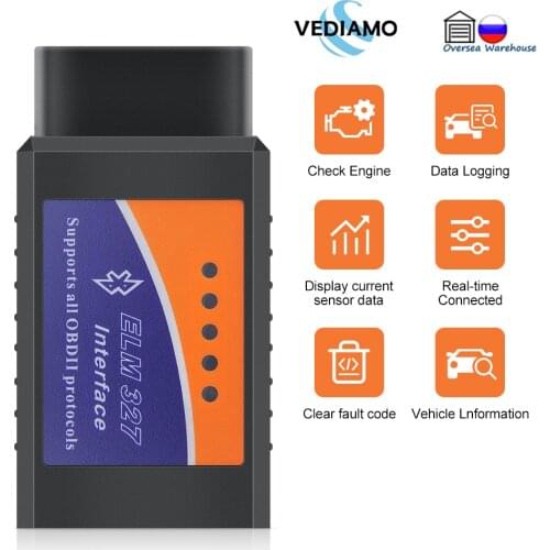 ELM327 V1.5 Bluetooth With PIC18F25K80 Auto Diagnostic Tool OBDII Car Code Reader OBD2 Scanner