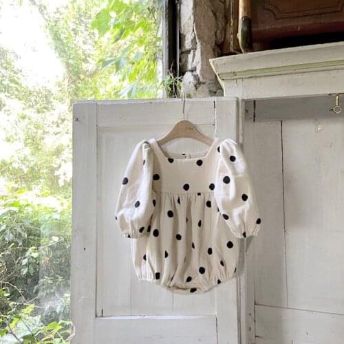 MILANCEL 2021 Autumn New Baby Bodysuits Polka Dot Girls One Piece Long Sleeve Toddler Outfit