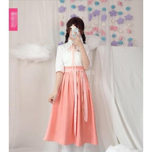 Summer dress style retro womens suit Chinese style sweet Lolita two-piece student Cos Loli princess dress set