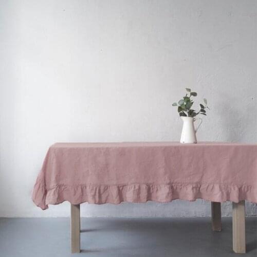 Linen Table Skirt Tablecloth INS Nordic Skirt Table Cover Cloth For Events Dining Party Table Decor Table Cloths юбка на стол