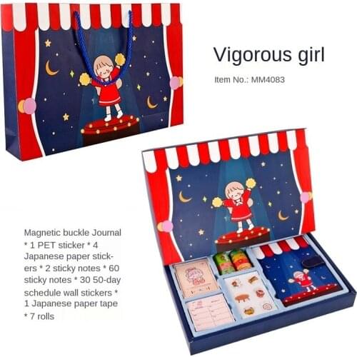 Hand book set stickers cartoon gift box girl heart diary office 365 stationery for school 2021 kawaii death note notebook