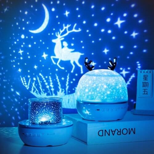 Night Light Projector Rechargeable remote Starry Sky Star Rotate LED Lamp Colorful Flashing Star Kids Baby Birthday Gift 5 film
