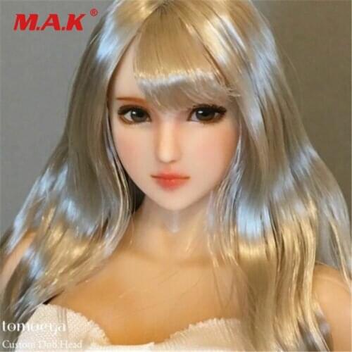 New arrival 1/6 Lovely Girl Head Sculpt Fit for 12'' Obitsu/PH/HT/UD Female Action Figure Model in stock Girl Head carving