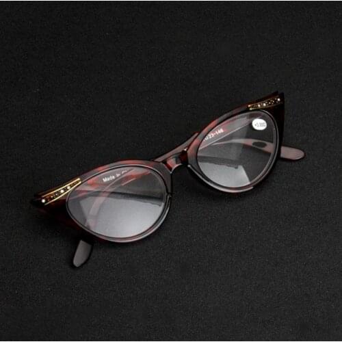 New Ladies Cute Cat Eye Reading Glasses Women Plastic Full Frame Comfortable Ultralight Presbyopia Eyewear 1.0-3.5 R157