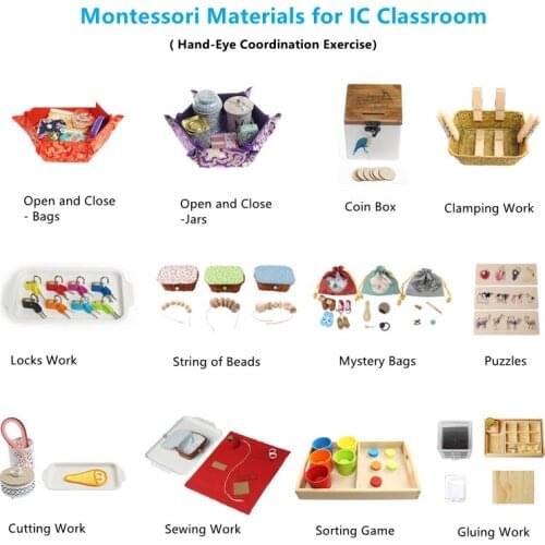 IC Montessori Sensorial Materials Hand-Eye Coordination Equipment Preschool Early Educational Toys for Infant Toddler Homeschool