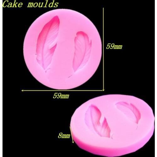 Wholesale Silicone mold K383 Mini feather shape Clay mold Fondant cake mould Decoration tool Free shipping