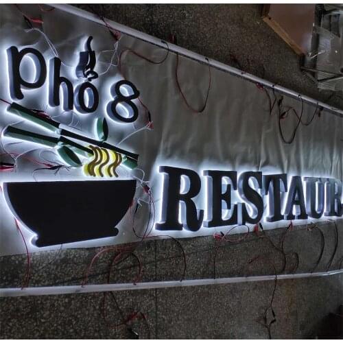 Custom indoor 3d led backlit signs stainless steel material illuminated channel letter Signs billboards