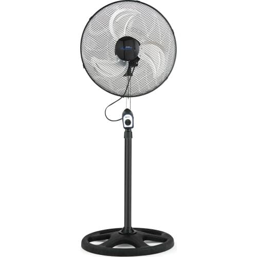 Industrial standing fan | Avant | Height 45Cm adjustable | Oscillating fan with 3 speeds | Round foot Base | Black | 70W