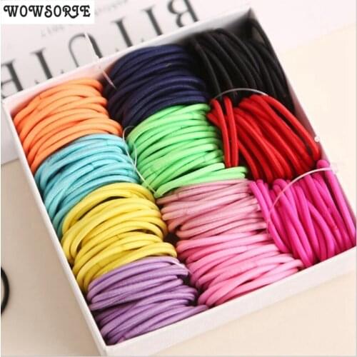 3cm Baby Girls Hair Accessories Elastic Rubber Bands Scrunchy Hair Bands Kids Bandana Decorations Ties Gum For Hair 100pcs /lot
