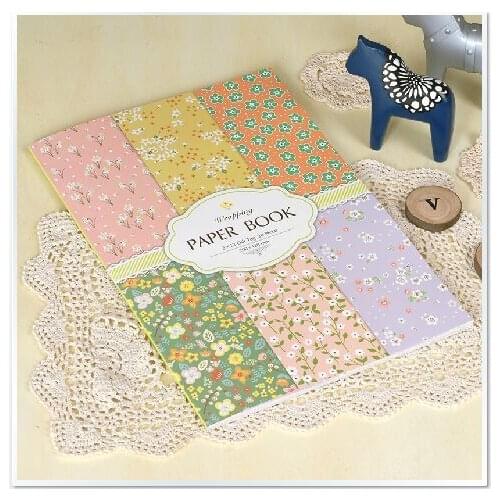 DIY gift wrapping Paper Book 24sheet/set, Concise and vogue small floral pattern Scrapbooking Paper pack Set,origami,paper craft