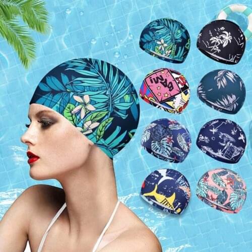 1pc New Soft Swimming Cap Waterproof And Retractable Protection Ear Long Hair Swimming Pool Cap Bath Cap Sports Cap