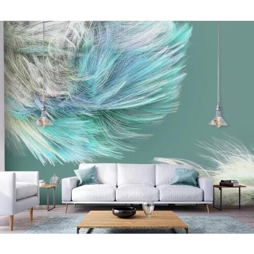 Modern simple abstract color undulating line background wall painting