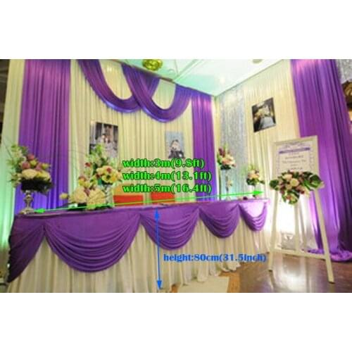 Wedding supplies luxury Table Skirt With drape Wedding Table Skirting with Table cloth pleated