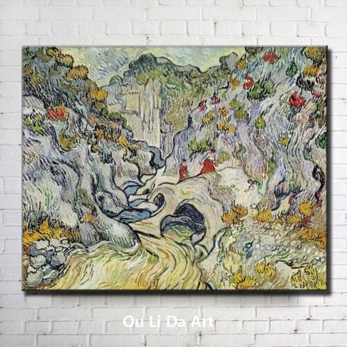 Impression Van colorful hill women scenery canvas printings oil painting printed on canvas wall art decoration picture no frame