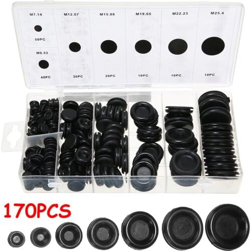 High Quality 170 Rubber Grommet Assortment Firewall Hole Plug Set Electrical Wire Gasket Kit