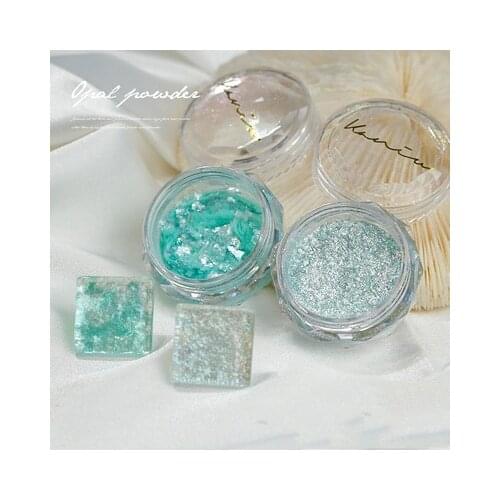 1 Jar Nail Art Super Fine Opal Japanese Powder Dream Glitter Powder Ice Crystal Gold/ Silver/Shimmer Nail Mermaid Glitter Powder