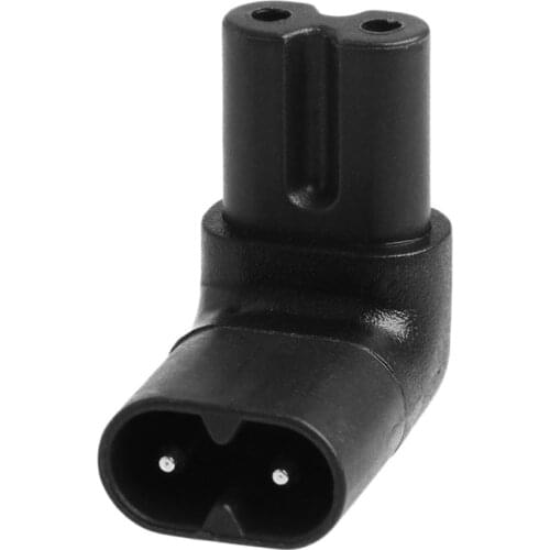 1Pc IEC 320 2-Pin C7 Female To C8 Male Right Angled AC Power Adapter Converter