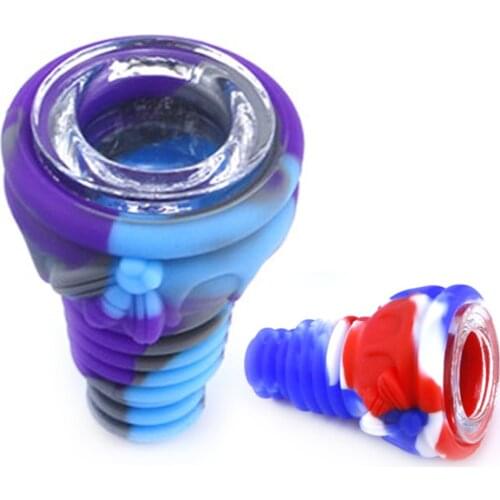 1Pcs Glass Porous Hookah Bowls Silicone Shisha Bowls High Temperature Resistance For Smoke Paste Pipe Shaysha Smoking Accessorie