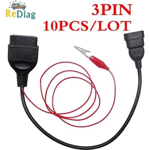 10Pcs/Lot OBD2 Diagnostic Cable For Fiat 3 Pin OBD Connector For Lancia Fiat 3Pin to 16Pin For Fiat Cars Diagnostic Adapter