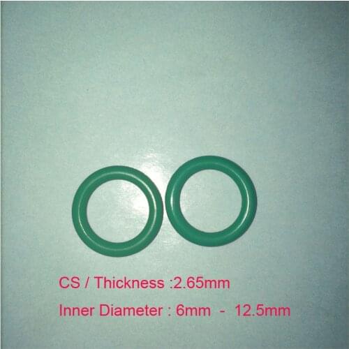 100 PCS Rubber ORing O-Ring CS2.65mm x ID 6/7.1/7.5/8/8.5/9/9.5/10/10.6/11.2/11.8/12.5 Fluorine Rubber Gasket Seal FKM O Ring