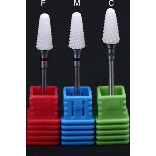 2 PCS / Lots Smooth Top Milling Cutter Ceramic Nail Drill Bit Mill Cutter Nail Files