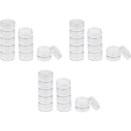 6pcs Storage Stackable Screw Clear Containers 5 Stackable Nail Art Container