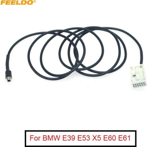 FEELDO Car Audio Radio MP3 AUX-IN Adapter Cable for BMW E39 E53 X5 E60 E61 12-Pin Port AUX Wire Harness Cable #MX5807
