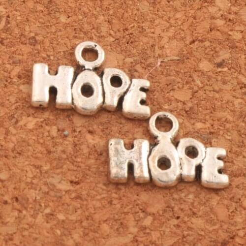 Hope Letter Charm Beads 13.3x9mm 105PCS Zinc Alloy Pendants Fashion Jewelry DIY L920