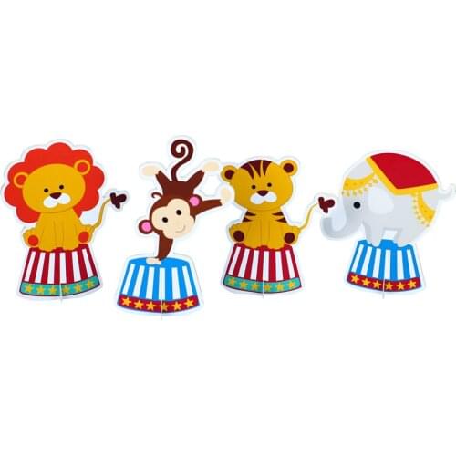 Circus Table Centerpiece Decorating Centerpiece Birthday Party Decorations Supplies Blue Pink Circus Animals Baby Shower