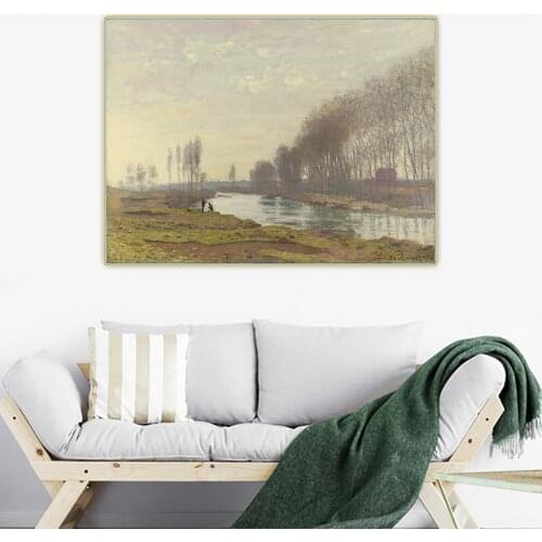 Citon Claude Monet《The Small Arm of the Seine at Argenteuil, 1872》Canvas Oil Painting Picture Background Decor Home Decoration