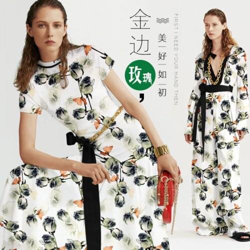 CNUM SP752 Pure Silk/ Rose of China /Silk Fabric 93% Silk 7% Spandex Elastic/ Width 1.29yd Thickness 19mm/ Unit: Meter