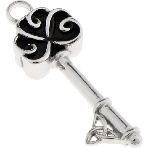 Flower key Stainless Steel Cremation Keepsake Pet Ashes Holder Urn Pendant Jewelry