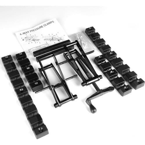 Woodworking Assembly 4-Way Clamping System Wood Jointed Board Pressure Clamps Carpenter Splicing Fixture Set