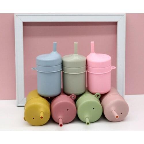 Baby Feeding Straw Bottle Toddler Learning Drinking Silicone Sippy Cup Portable Drinkware